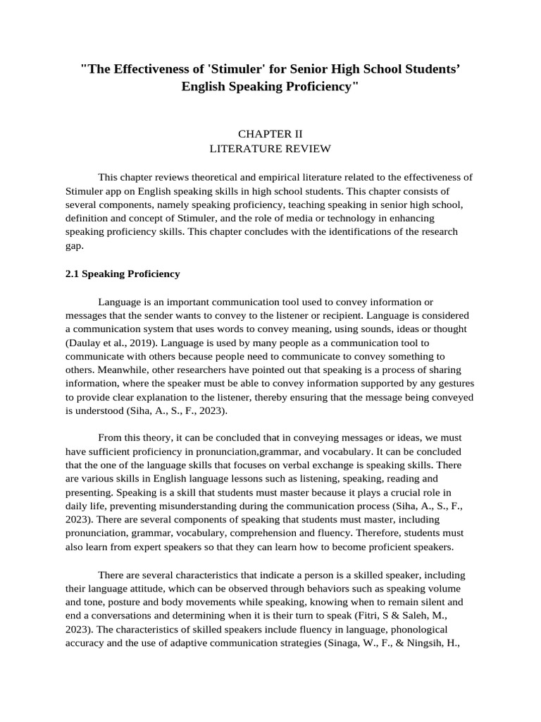 Effectiveness of Stimuler App in English Speaking | PDF | Communication ...