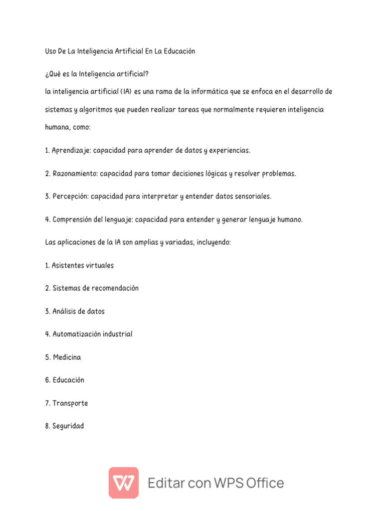 Uso de La Inteligencia Artificial | PDF | Inteligencia artificial ...