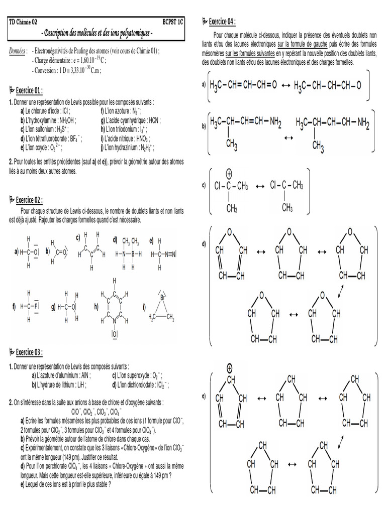 Molécules et Ions Polyatomiques en Chimie | PDF | Liaison chimique | Ion