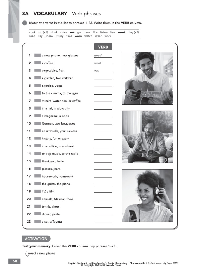 English File Elementary Vocabulary 3a, 3b | PDF