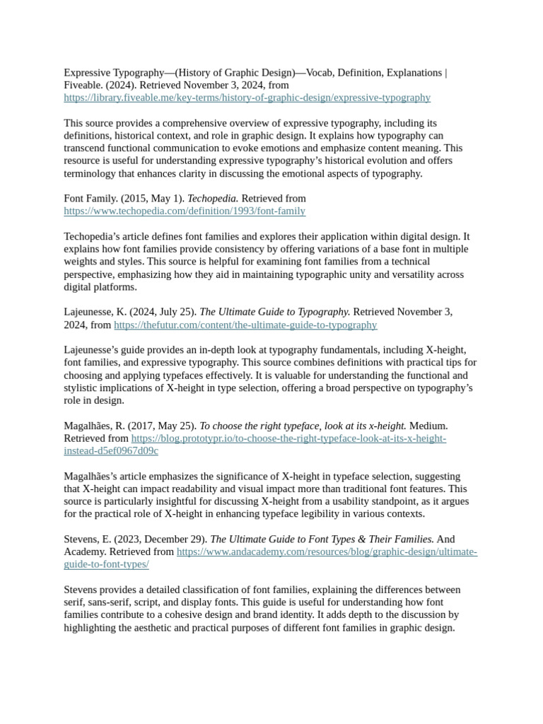 1.7 Annotated Bibliography | PDF | Typography | Typefaces