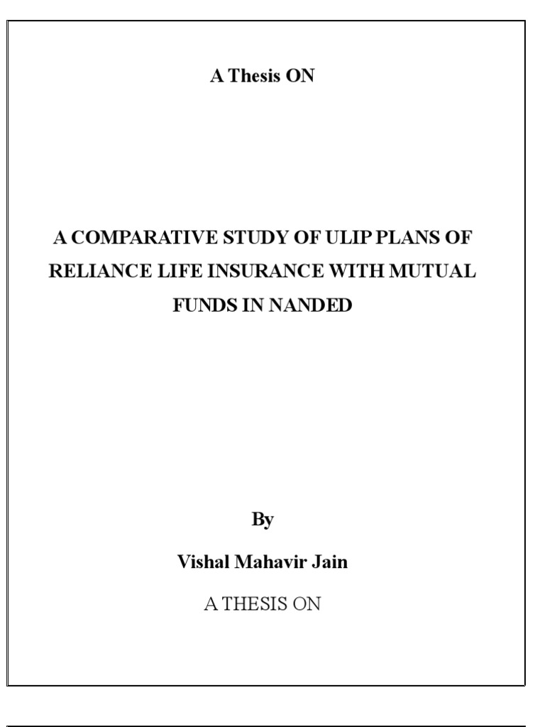 ULIP vs Mutual Funds: A Nanded Study | PDF | Insurance | Mutual Funds
