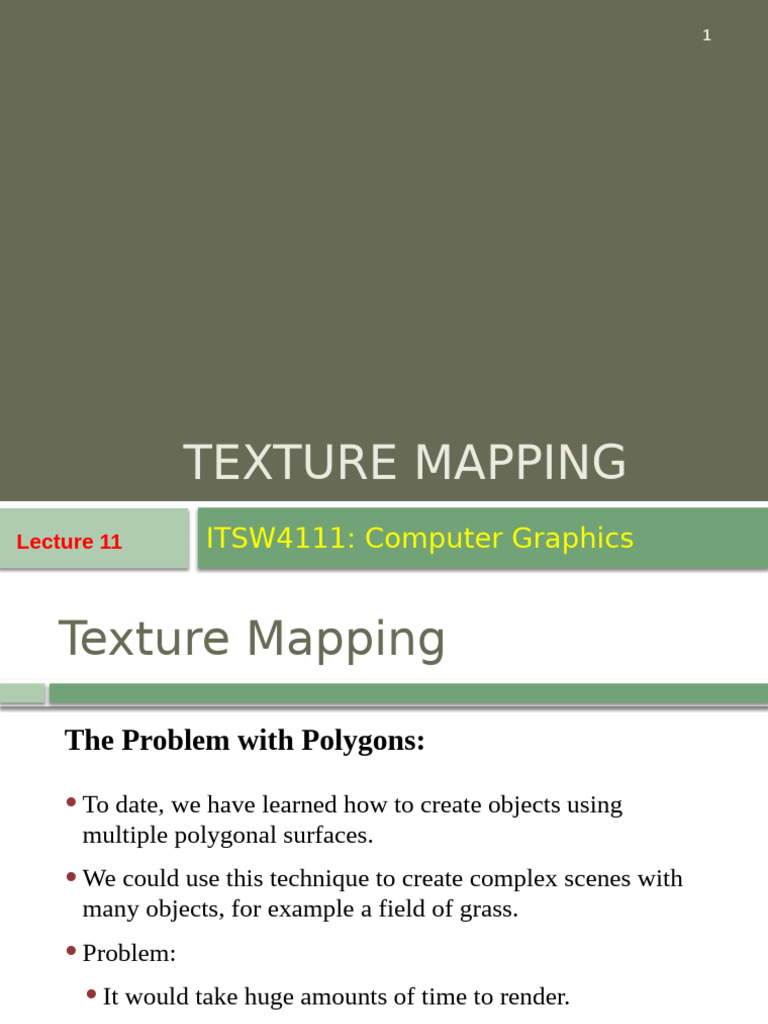 L11 Texture Mapping | PDF | Texture Mapping | Vertex (Geometry)