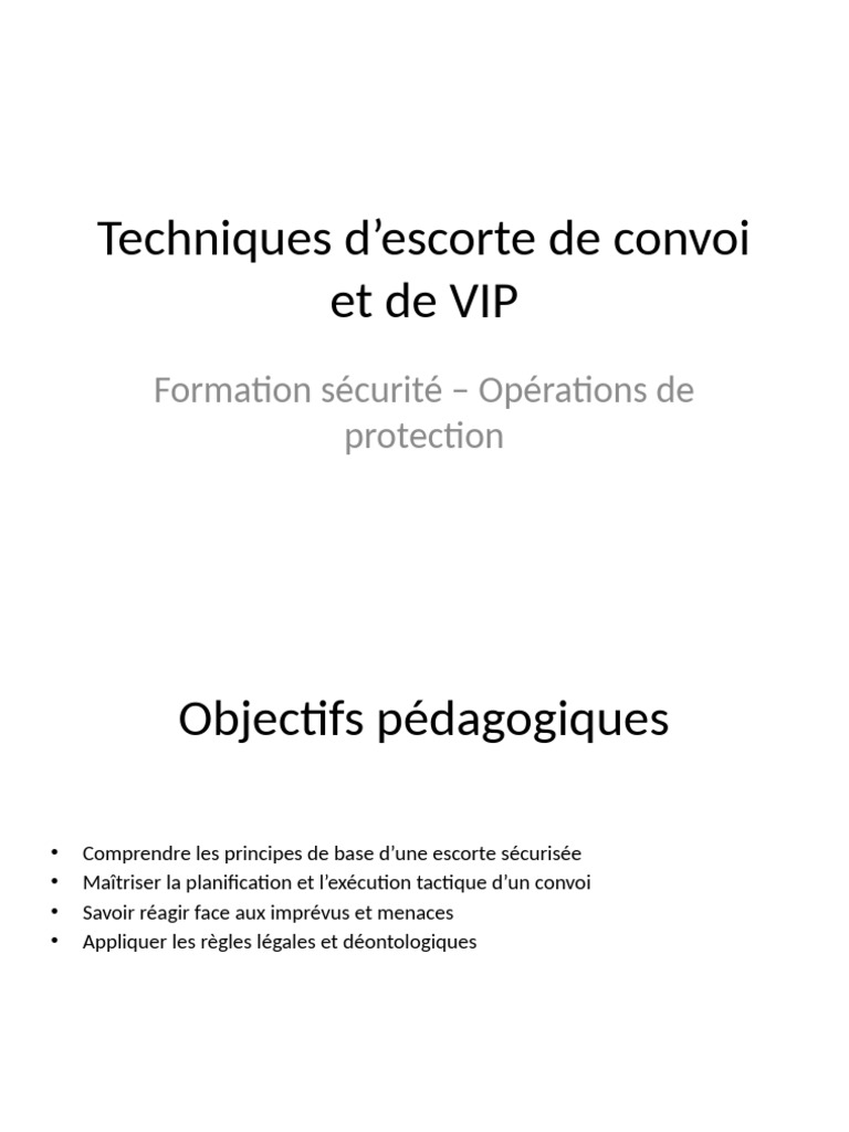 Techniques d'escorte VIP sécurisée | PDF | Sécurité | Convoi (transport)