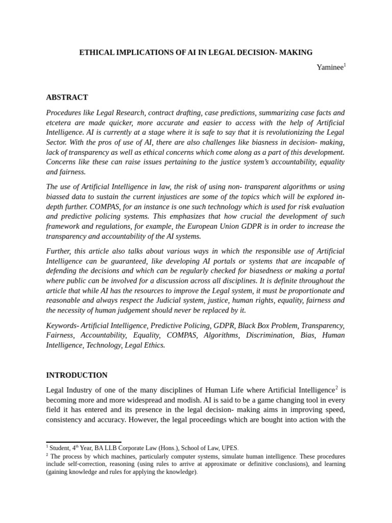 Ethical AI in Legal Decision-Making | PDF | Artificial Intelligence ...