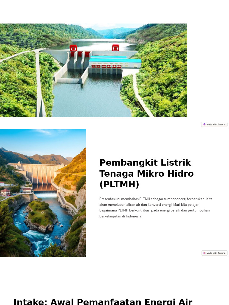 Pembangkit Listrik Tenaga Mikro Hidro PLTMH | PDF