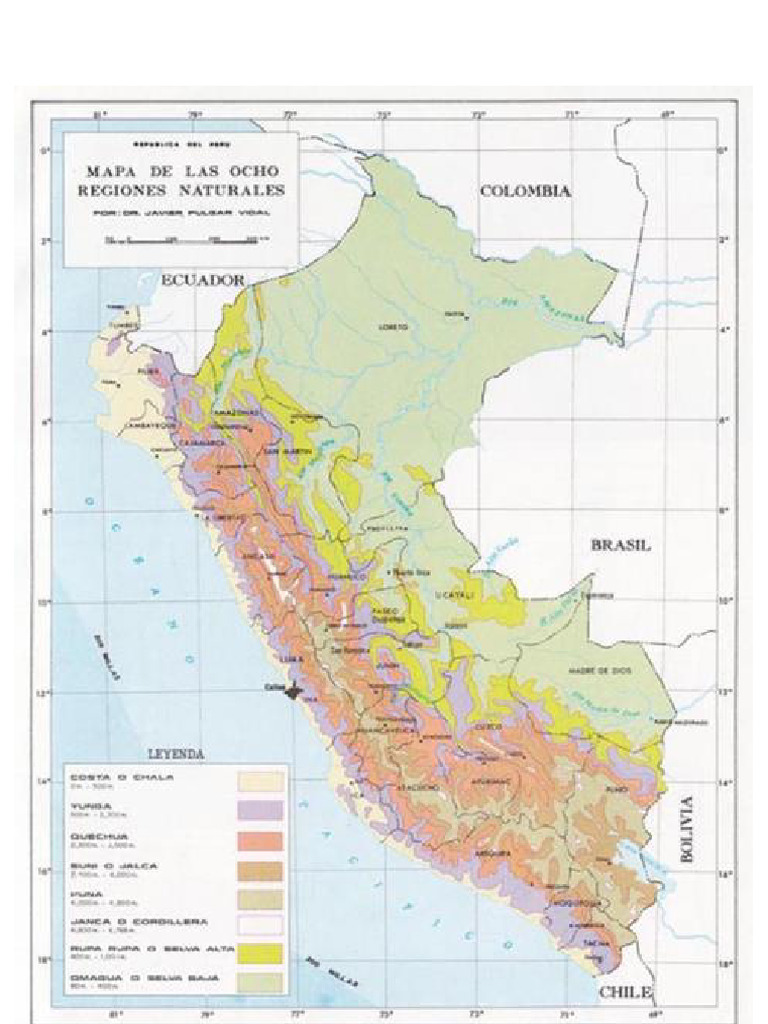 Mapa de Las Ocho Regiones Naturales | PDF