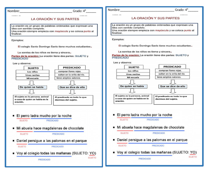 La Oracion y Sus Partes | PDF