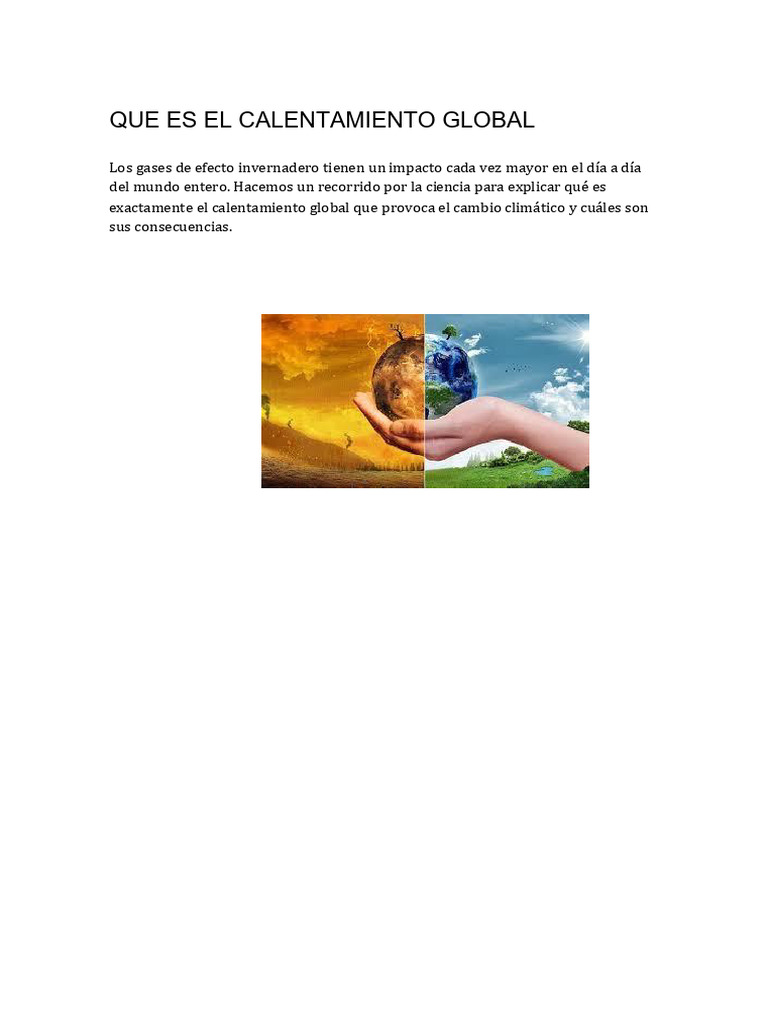 Que Es El Calentamiento Global | PDF