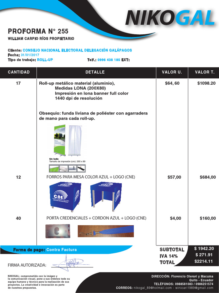 255 Proforma Cne 31012017 | PDF