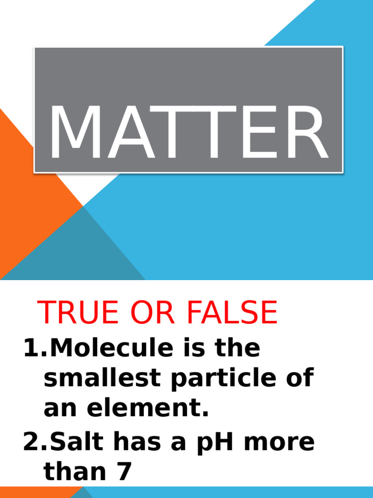 Matter New | PDF | Matter | Mixture