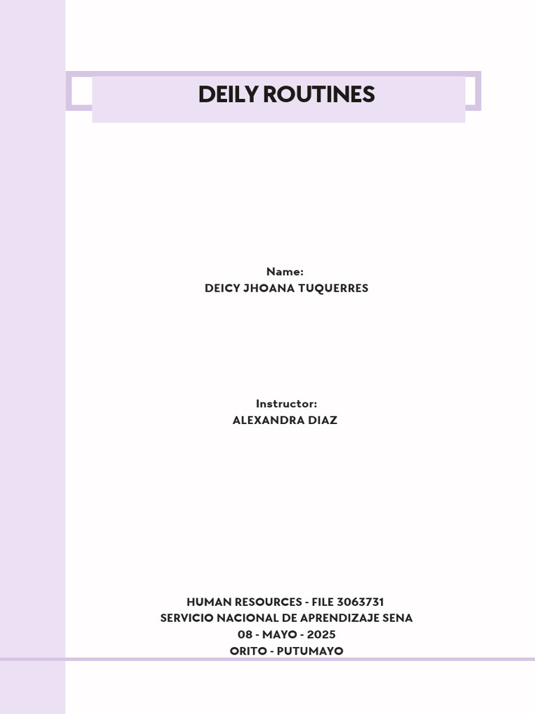 Daily Routines | PDF