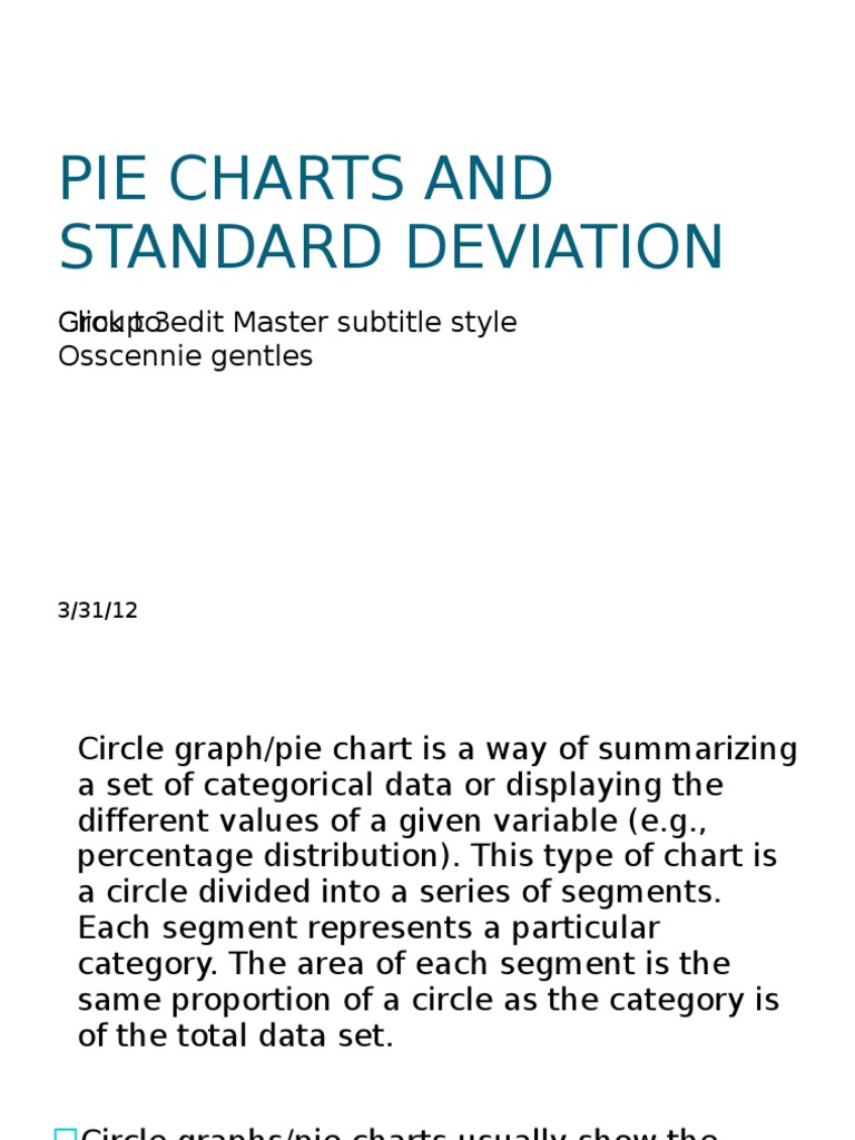 Pie Charts and Standard Deviation Analysis | PDF | Pie Chart | Variance