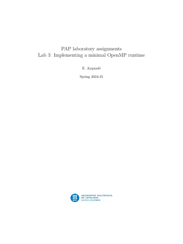 Minimal OpenMP Runtime Implementation | PDF | Runtime System | Software ...