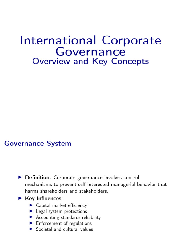 Global Corporate Governance Insights | PDF | Governance | Corporate ...