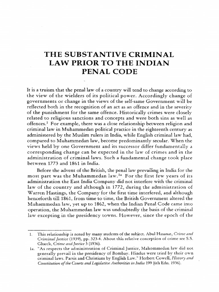Pre-IPC Criminal Law in India | PDF | Crimes | Crime & Violence