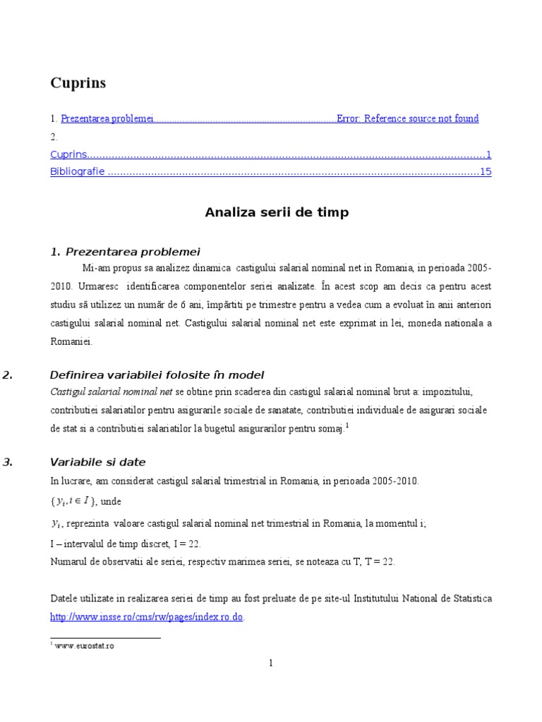 Proiect Serii De Timp