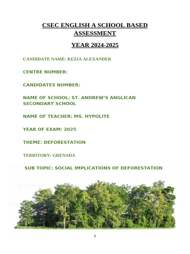 Example of An English A Sba | PDF | Deforestation | Sustainability