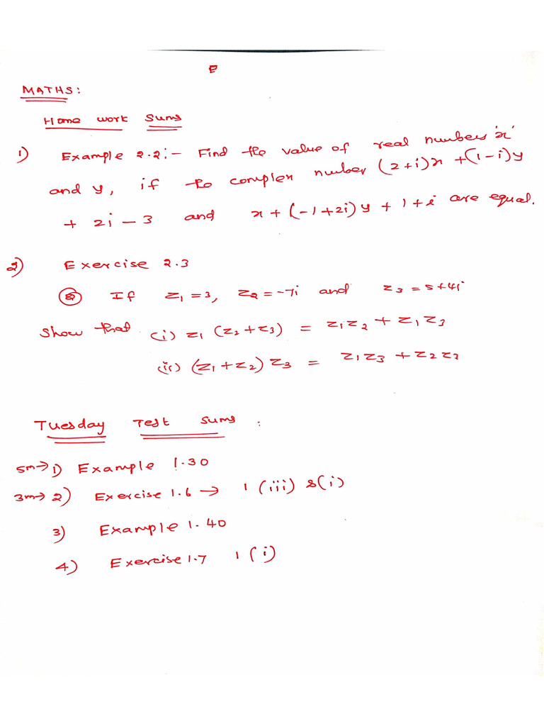 Chapter 2 - Homework Sums and Tuesday Test Sums | PDF