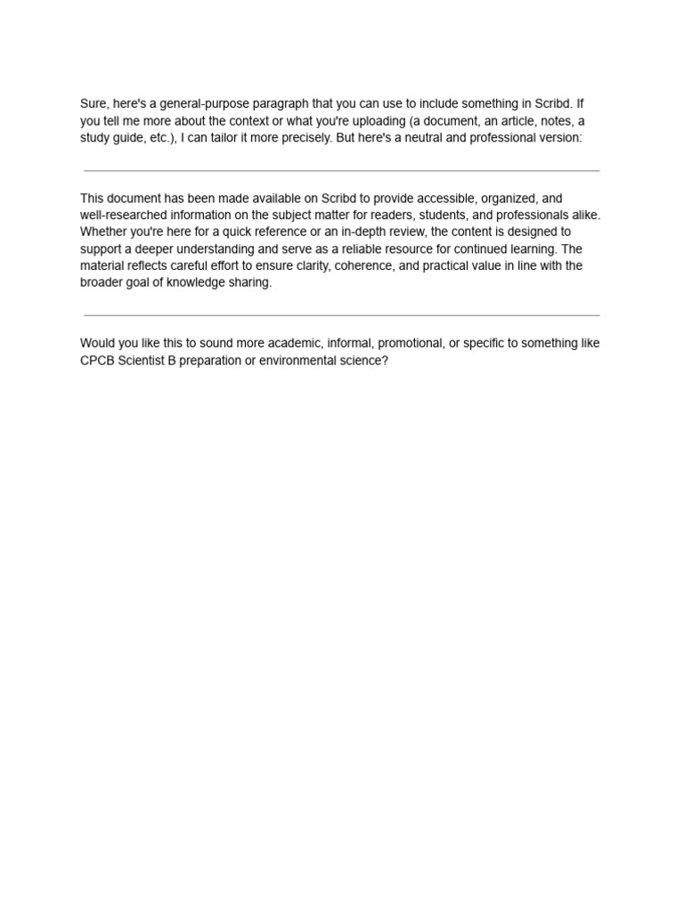 General Purpose Scribd Document Guide | PDF