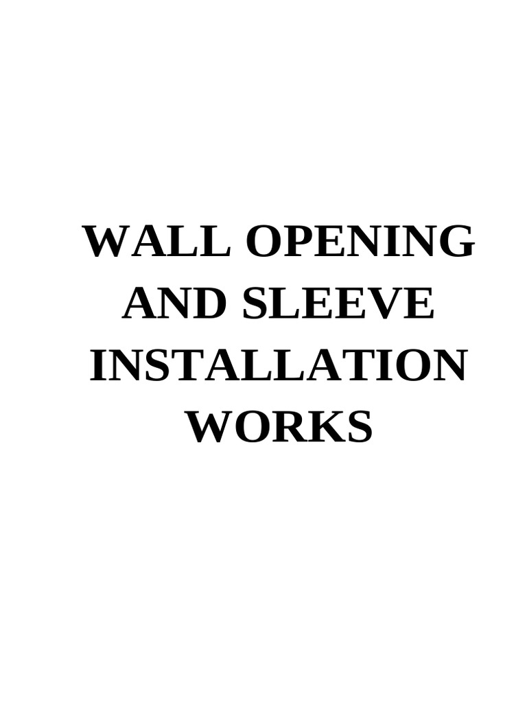 Wall Opening and Sleeve Installation Guide | PDF | Pipe (Fluid ...