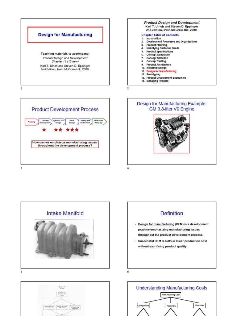 Design for Manufacturing Overview | PDF | Production And Manufacturing