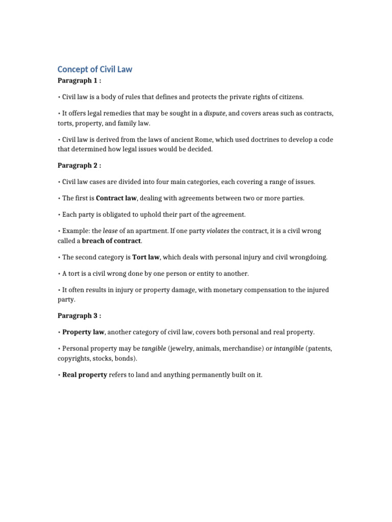Concept of Civil Law Format Legislation | PDF