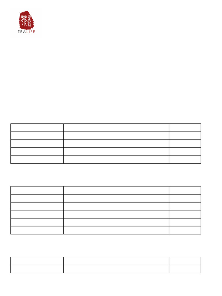 Branded Professional PuErh Tea Grading Form | PDF | Fermented Drinks