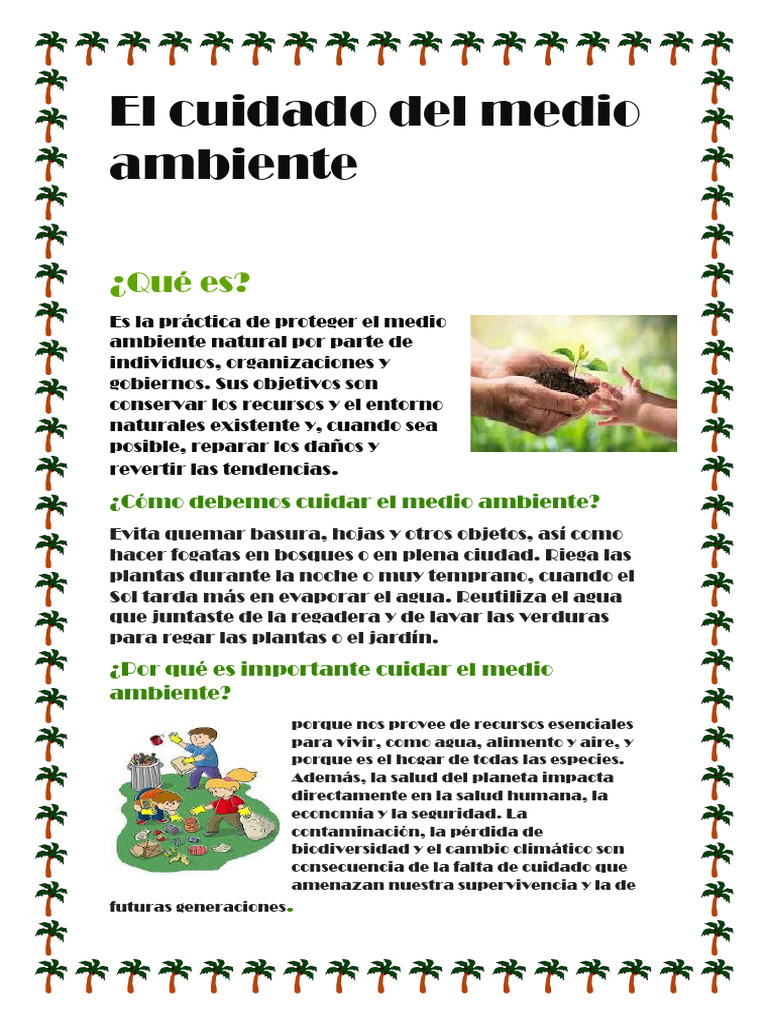 Importancia y cuidado del medio ambiente | PDF