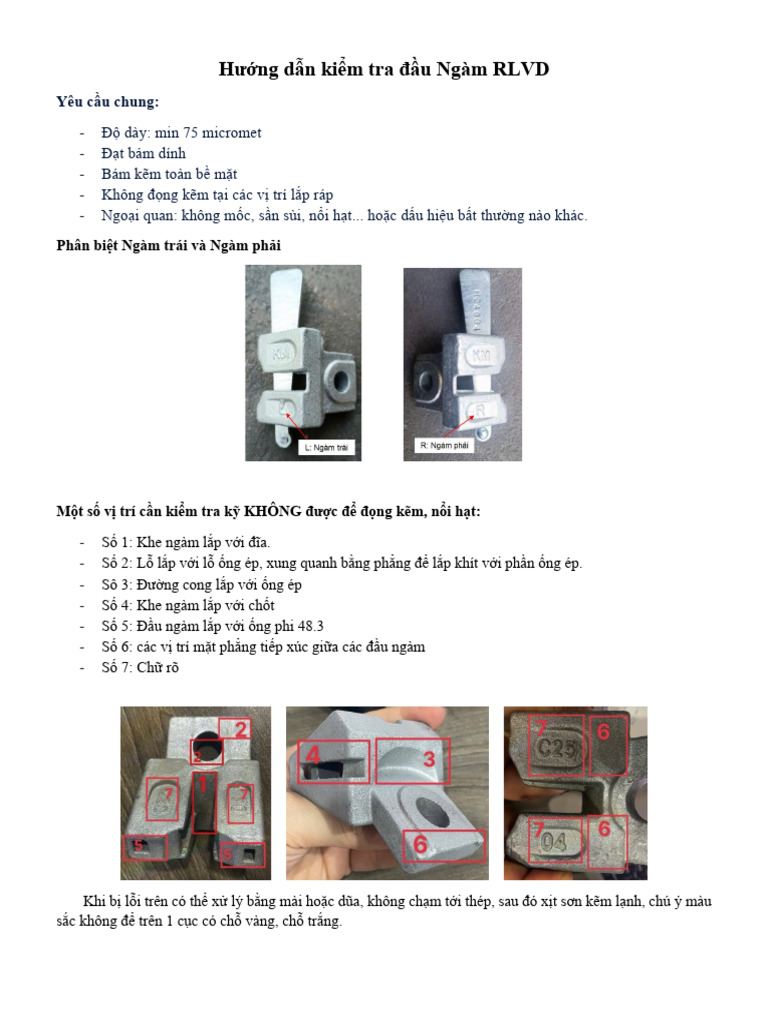 Hướng Dẫn Kiểm Tra Đầu Ngàm RLVD | PDF