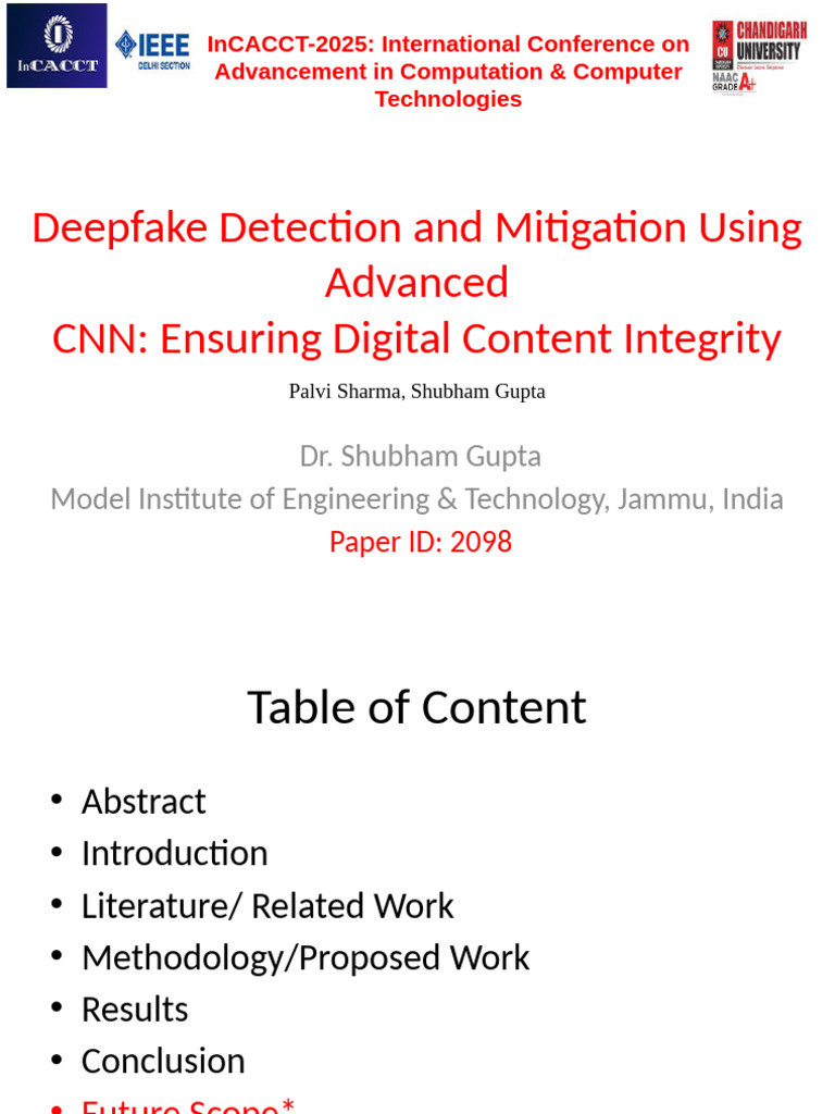 Deepfake Detection and Mitigation Using Advanced CNN Ensuring Digital ...