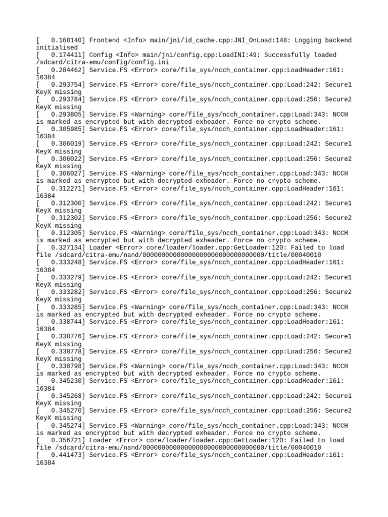 Citra Emulator Error Log Analysis | PDF | Encryption | Rendering ...