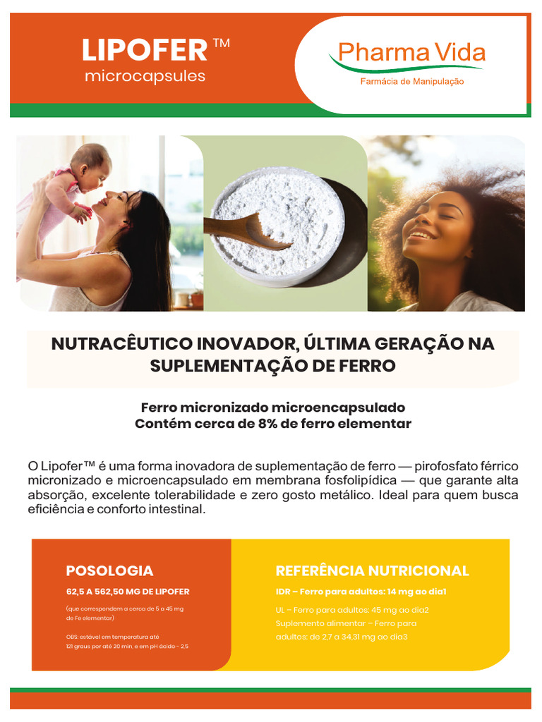 Suplementação Inovadora de Ferro Lipofer | PDF | Ferro | Nutrientes ...