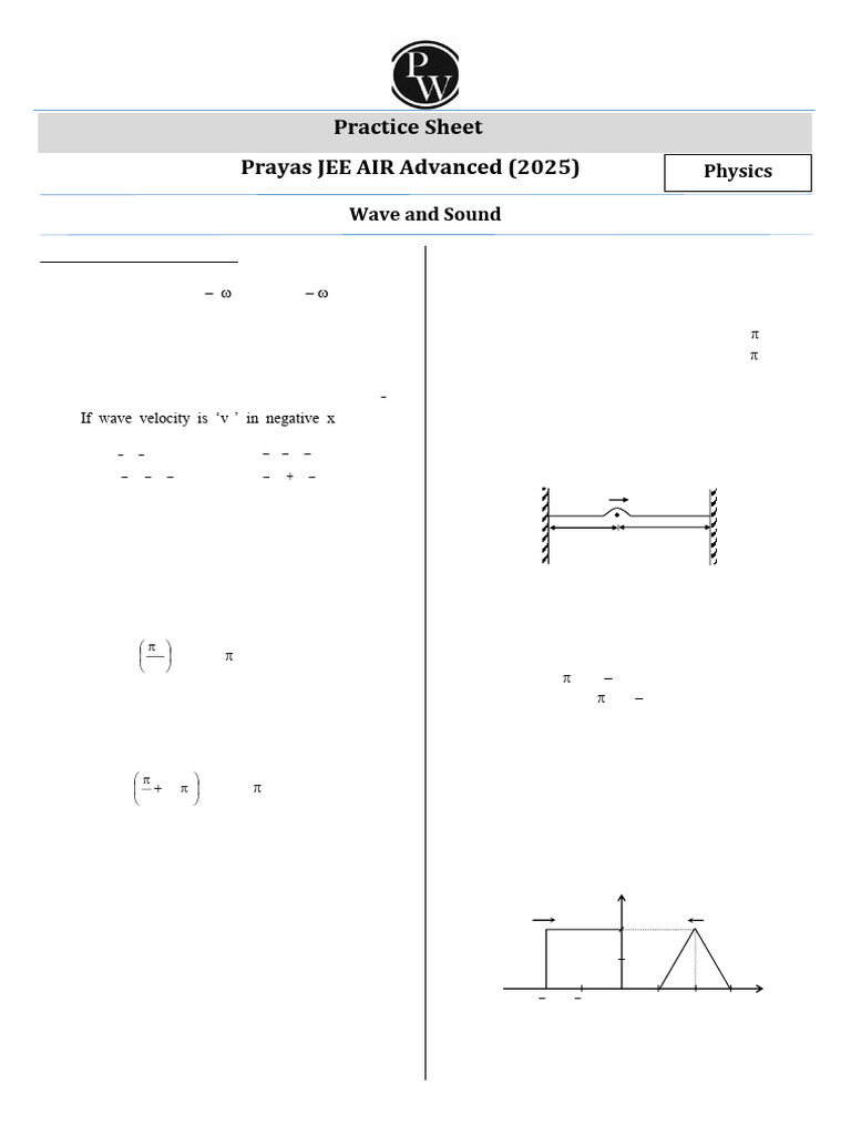 Wave and Sound - Practice Sheet (Classwork) - Prayas JEE AIR Advanced ...
