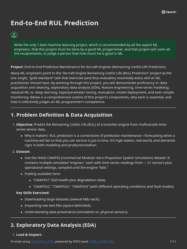Aircraft Engine RUL Prediction Project | PDF | Deep Learning ...