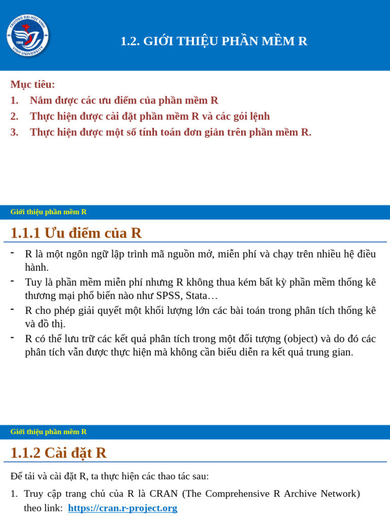1.2. Giới Thiệu Phần Mềm R | PDF