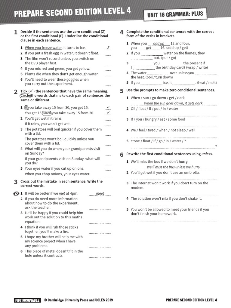 PREPARE 4 Grammar Plus Unit 16 | PDF | Sentence (Linguistics ...
