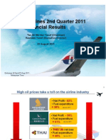 Malaysia Airlines 2nd Quarter 2011 Financial Results