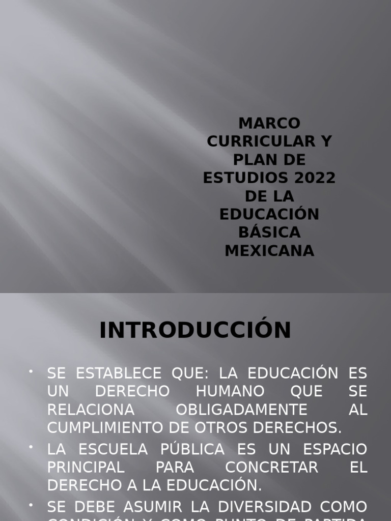 Marco Curricular y Plan de Estudios 2022 | PDF | Plan de estudios ...