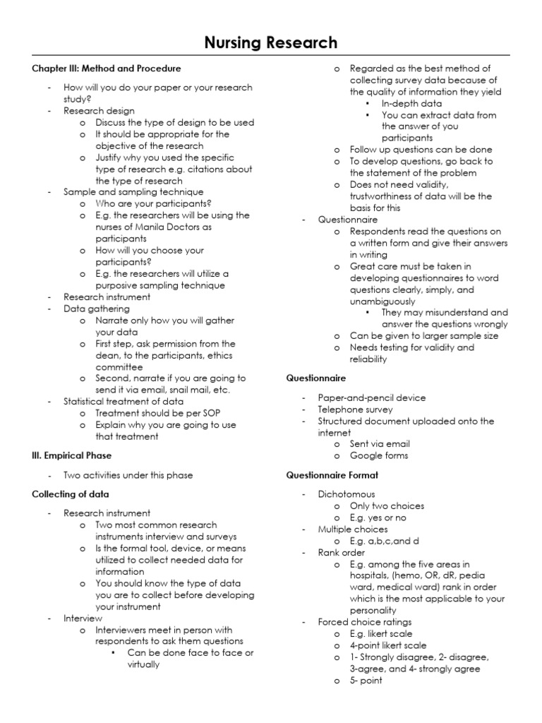 Nursing Research Methodology Guide | PDF | Statistics | Validity ...