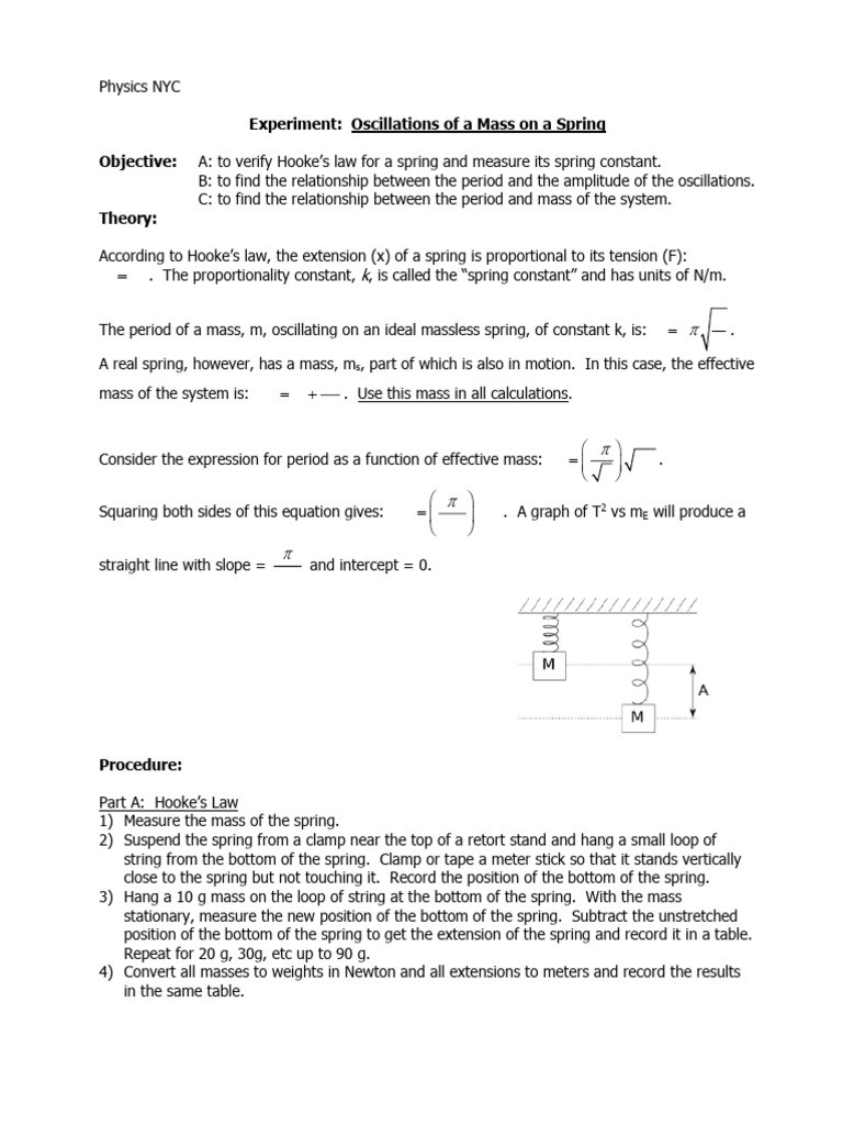 Mass Spring Oscillation | PDF | Oscillation | Mass
