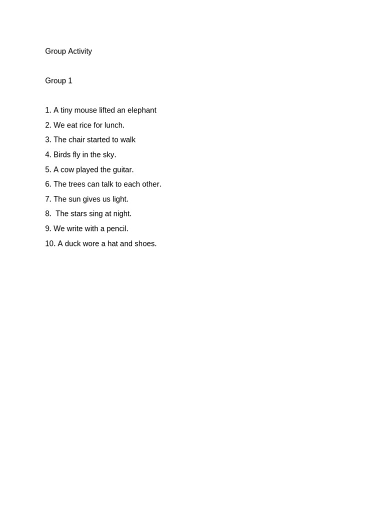 Creative Group Activity Ideas | PDF
