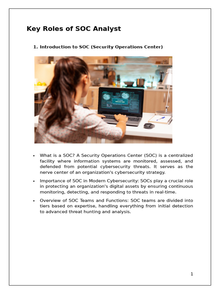 SOC Analyst Roles and Responsibilities | PDF | Security | Computer Security