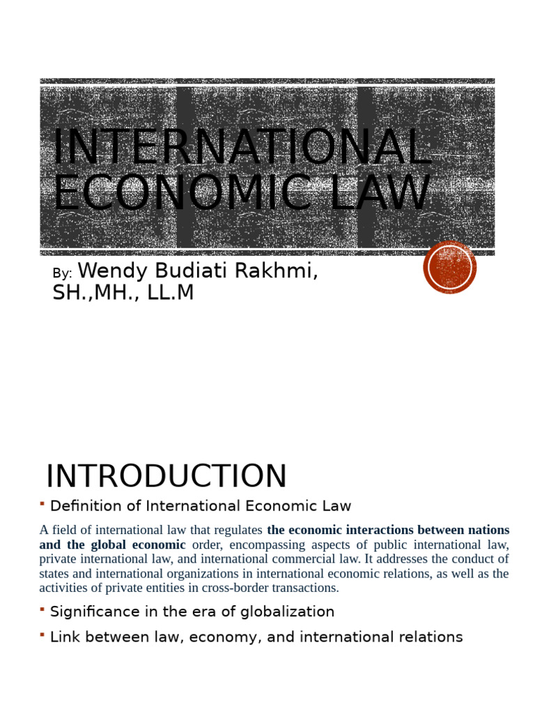 Overview of International Economic Law | PDF | World Trade Organization ...