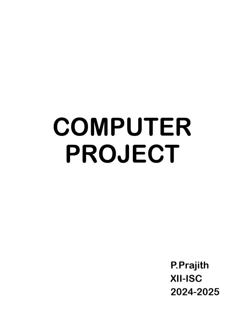 Computer Project 1 | PDF