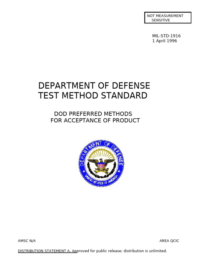 Mil STD 1916 (848 2024 CVĐ ĐHSX) | PDF | Quality Management System ...