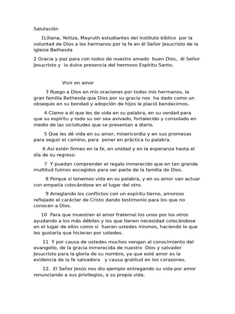Vivir en Amor y Fe en la Iglesia Bethesda | PDF | Amor | Fe