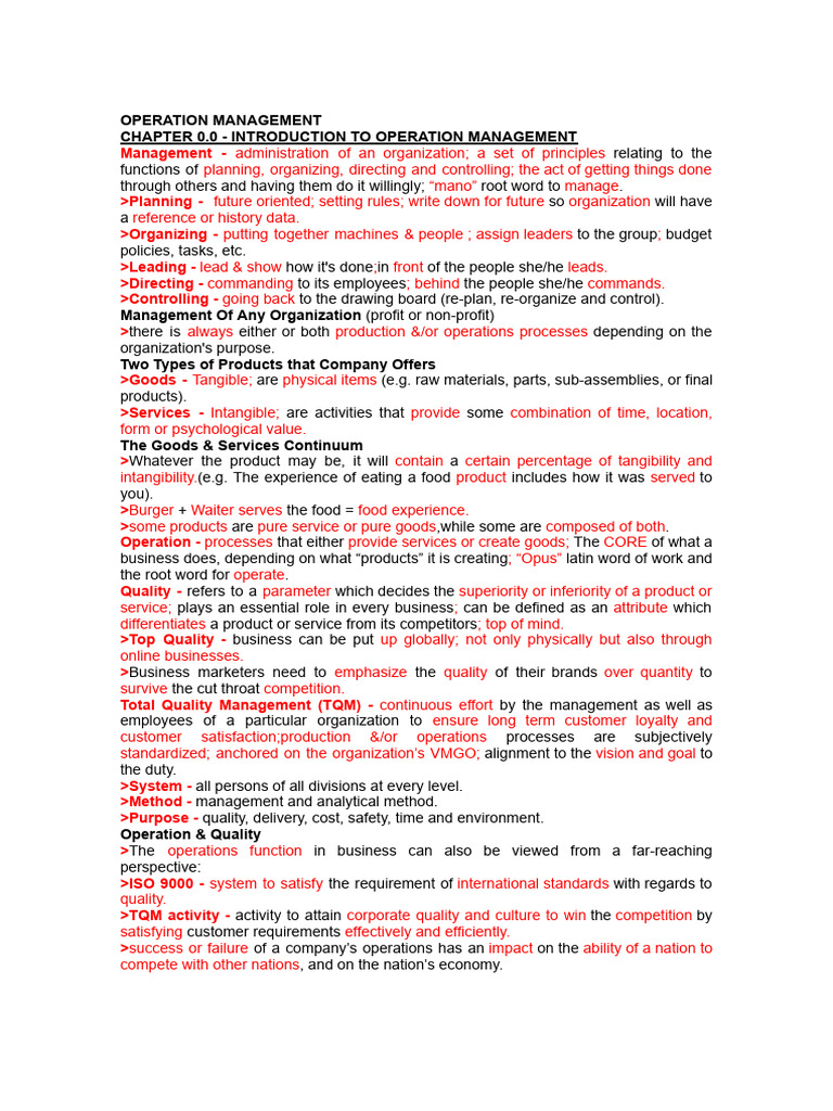 Operation Management | PDF | System | Business