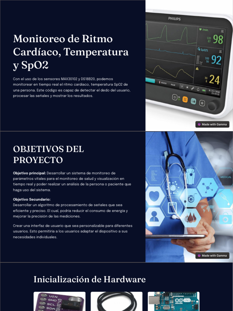 Monitoreo Vital: Ritmo Cardíaco y SpO2 | PDF | Sensor | Diodo emisor de luz