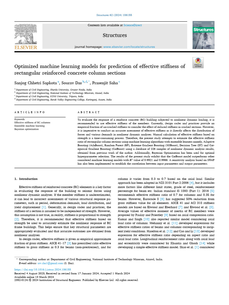 Machine Learning for RC Column Stiffness | PDF | Cross Validation ...